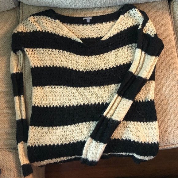 Charlotte Russe Sweaters - Striped V-neck Sweater
